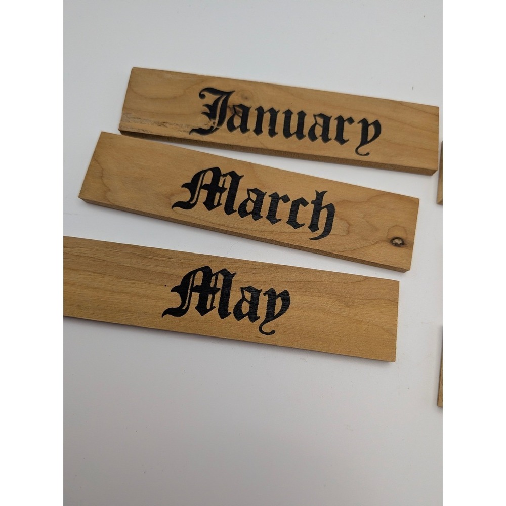 Vintage Wooden Calendar Wall Hanging Marmalade Hearts Holiday Tiles Granny Core - Picture 14 of 16